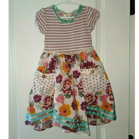 Matilda Jane Toddler Mid Length Knee Midi Floral Pocket Fit & Flare Print Dress - Picture 1 of 4